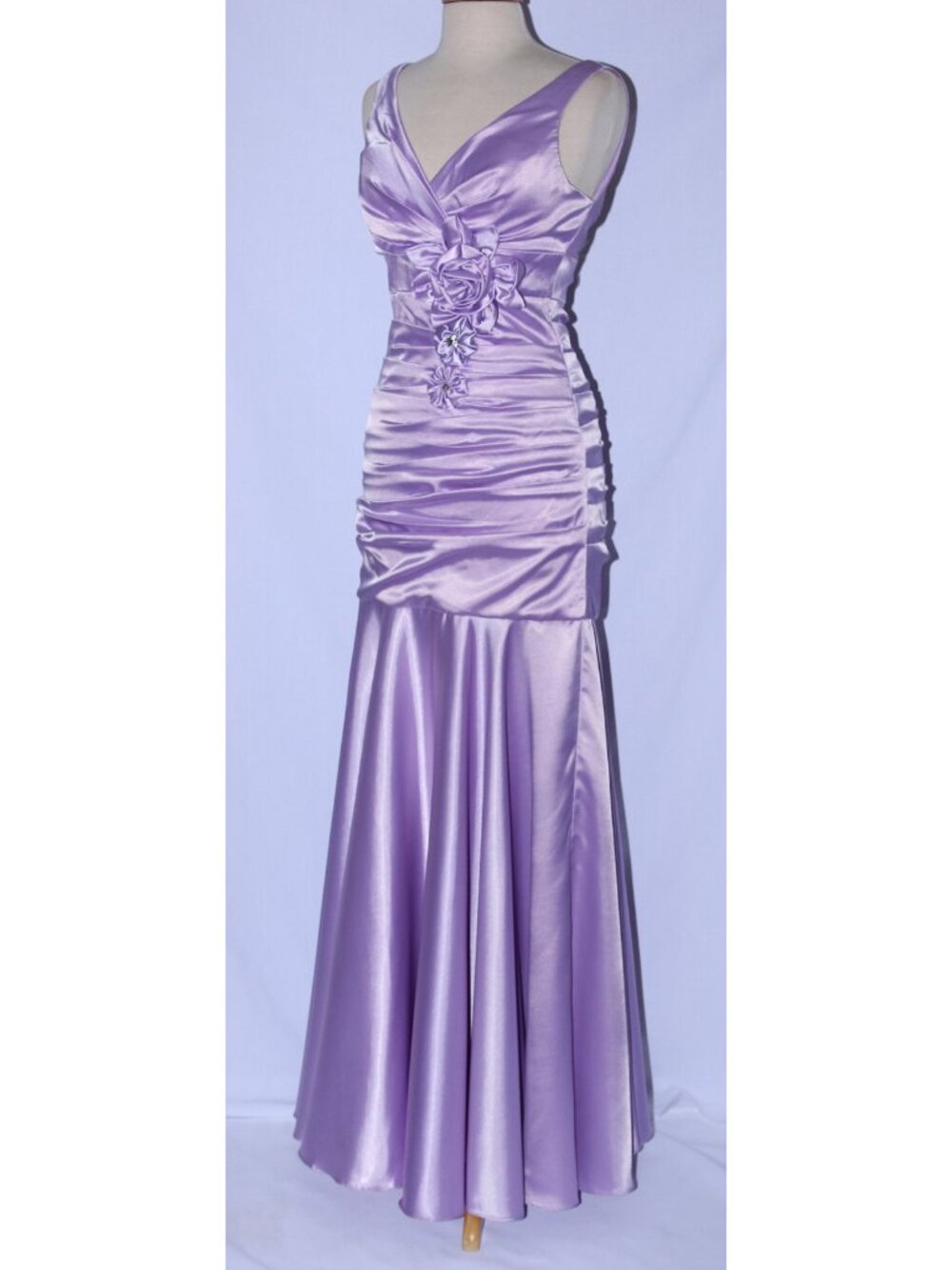 Cindy #1193 Long Satin Fit & Flare Bridesmaid Evening Gown-Size 4X- LILAC- NWT - Picture 3 of 5